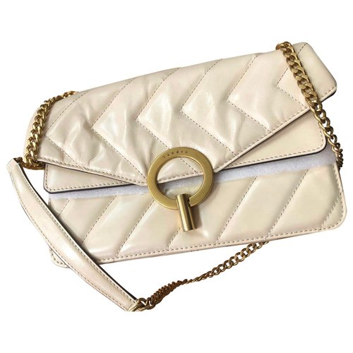 Pre-owned Sandro Yza Leather Handbag In White