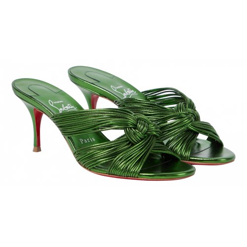Pre-owned Christian Louboutin Leather Sandals In Green