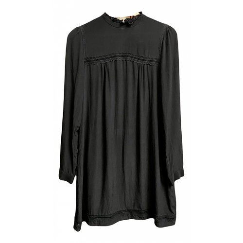 Pre-owned Sézane Silk Mini Dress In Black