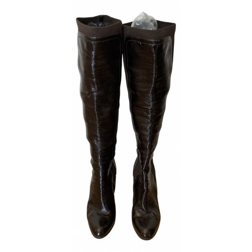 Pre-owned Sergio Rossi Leather Boots In Brown
