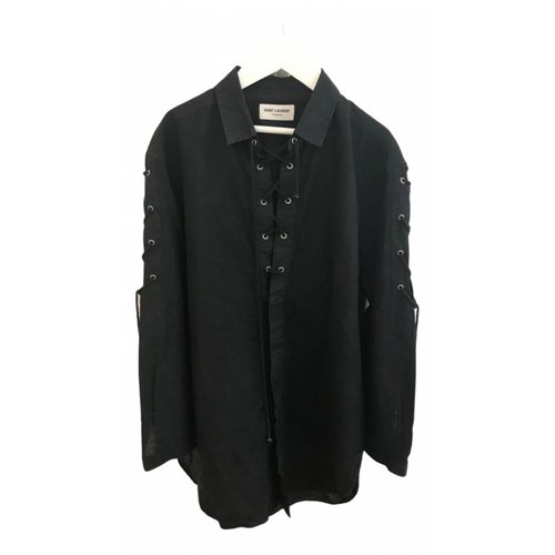 Pre-owned Saint Laurent Linen Shirt In Black