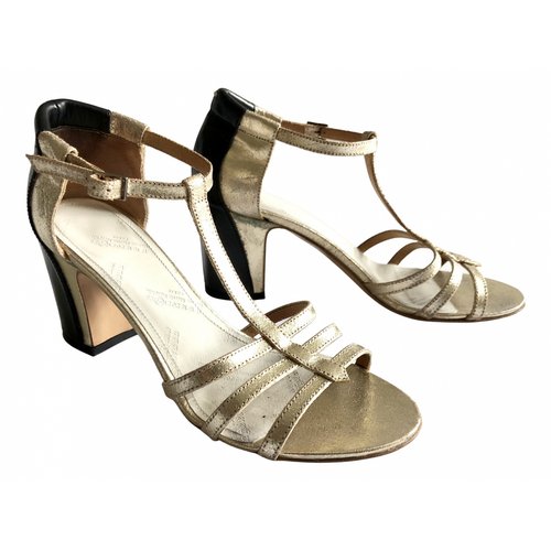 Pre-owned Maison Margiela Leather Sandals In Gold