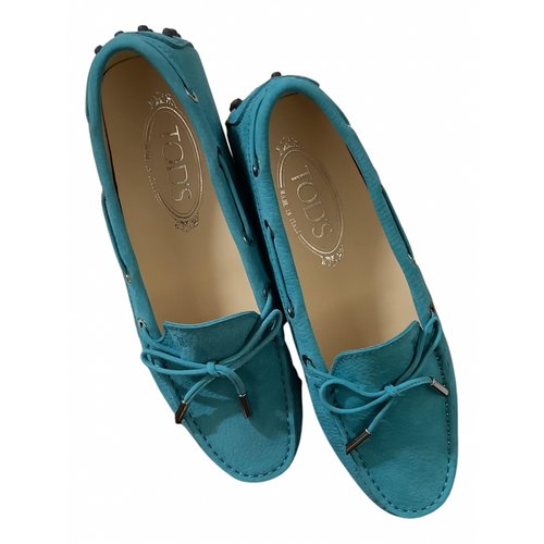 Pre-owned Tod's Flats In Turquoise