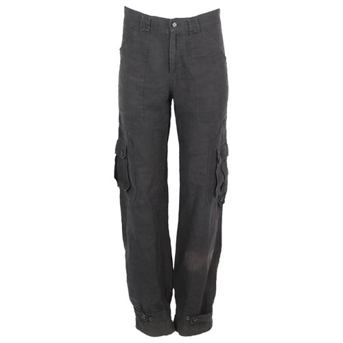 Pre-owned Dolce & Gabbana Linen Trousers In Black