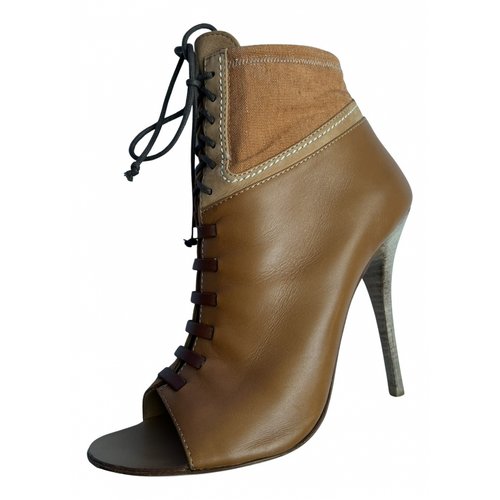 Pre-owned Giuseppe Zanotti Leather Lace Up Boots In Brown