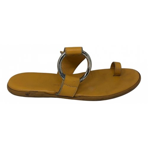 Pre-owned Hogan Leather Sandals In Yellow