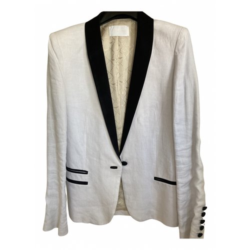 Pre-owned Zadig & Voltaire Linen Suit Jacket In Beige