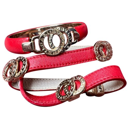 Pre-owned Bvlgari Leather Jewellery Set In Red