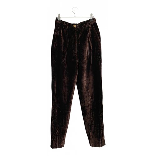 Pre-owned Dolce & Gabbana Velvet Chino Pants In Brown