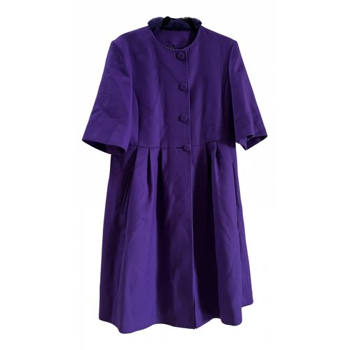 Pre-owned Fendi Cashmere Coat In Purple