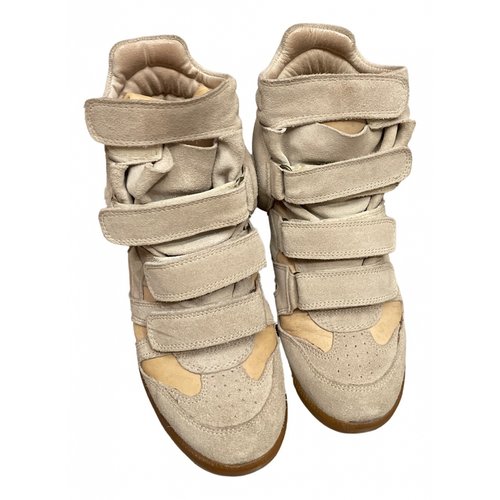 Pre-owned Isabel Marant Leather Trainers In Beige