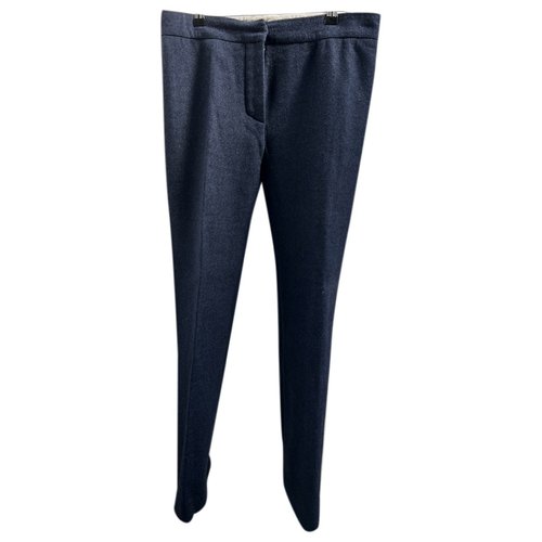 Pre-owned Louis Vuitton Wool Straight Pants In Blue