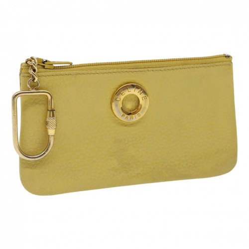 Pre-owned Celine Leather Wallet In Yellow