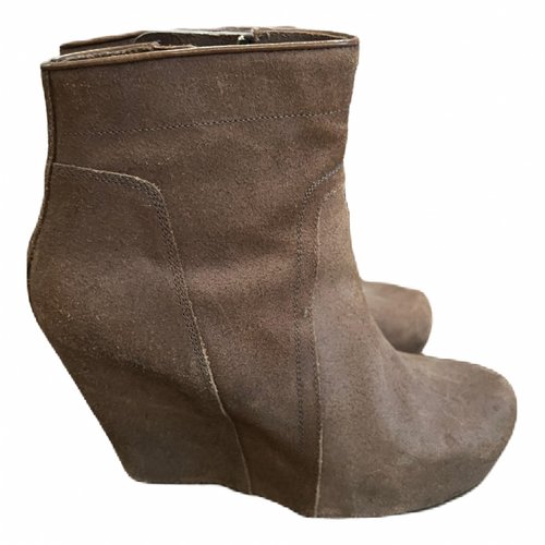 Pre-owned Rick Owens Ankle Boots In Brown