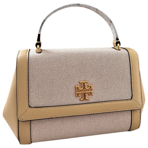 Pre-owned Tory Burch Leather Satchel In Beige