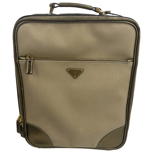 Pre-owned Prada Cloth Travel Bag In Gold
