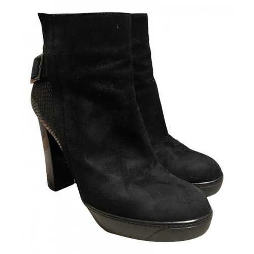 Pre-owned Hogan Ankle Boots In Black