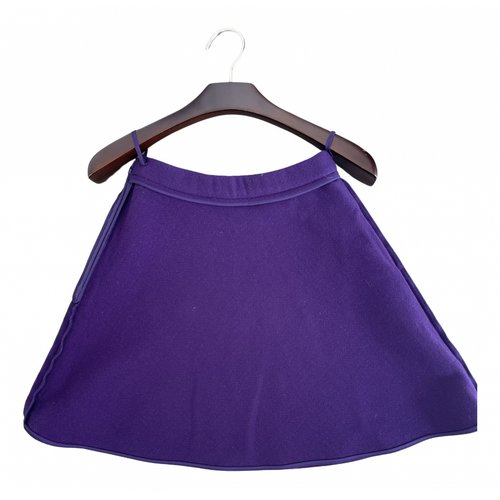 Pre-owned Miu Miu Wool Mini Skirt In Purple