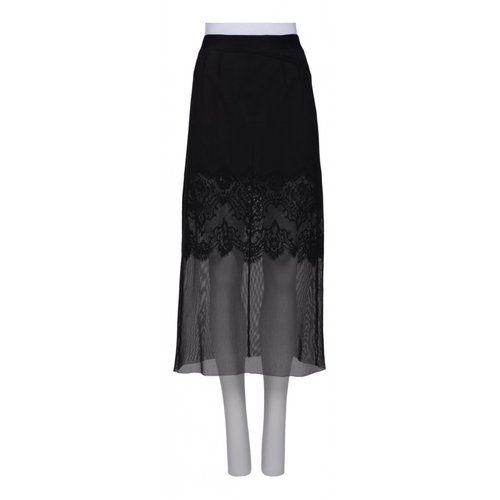 Pre-owned Dolce & Gabbana Silk Maxi Skirt In Black
