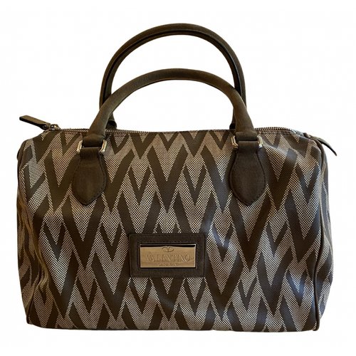 Pre-owned Valentino Garavani Vlogo Leather Handbag In Brown