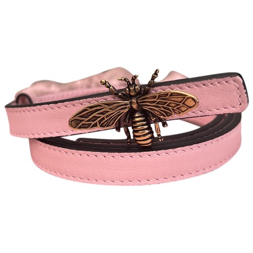 Pre-owned Dior Leather Belt In Pink