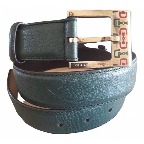 Pre-owned Gucci Leather Belt In Green