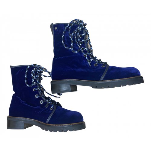 Stuart Weitzman Navy Velvet Combat Boots Stuart Weitzman | Shoes | Dark Blue Velvet Stuart Weitzman  main image 2