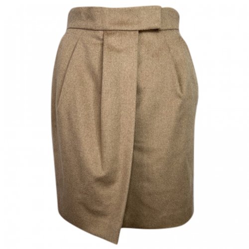 Pre-owned Max Mara Cashmere Mini Skirt In Camel