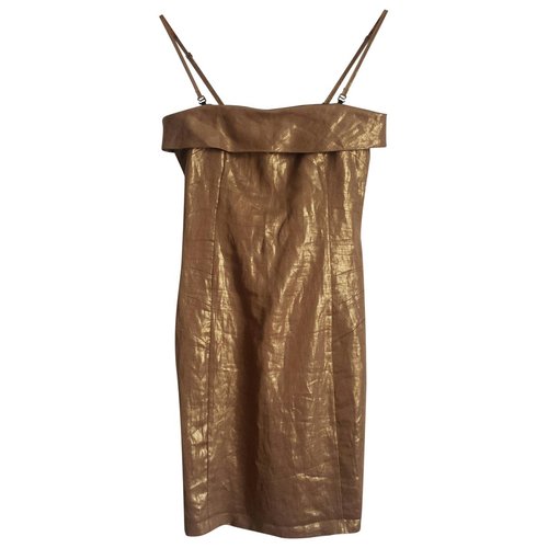 Pre-owned Ikks Mini Dress In Gold