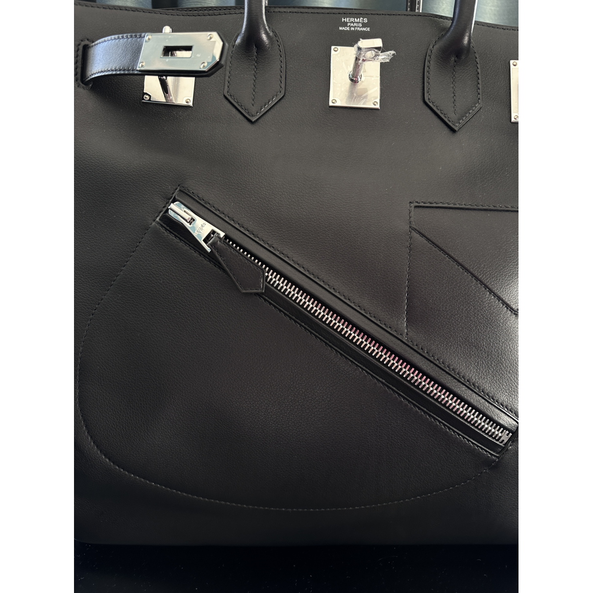 Black Haut à Courroies Leather Travel Bag
