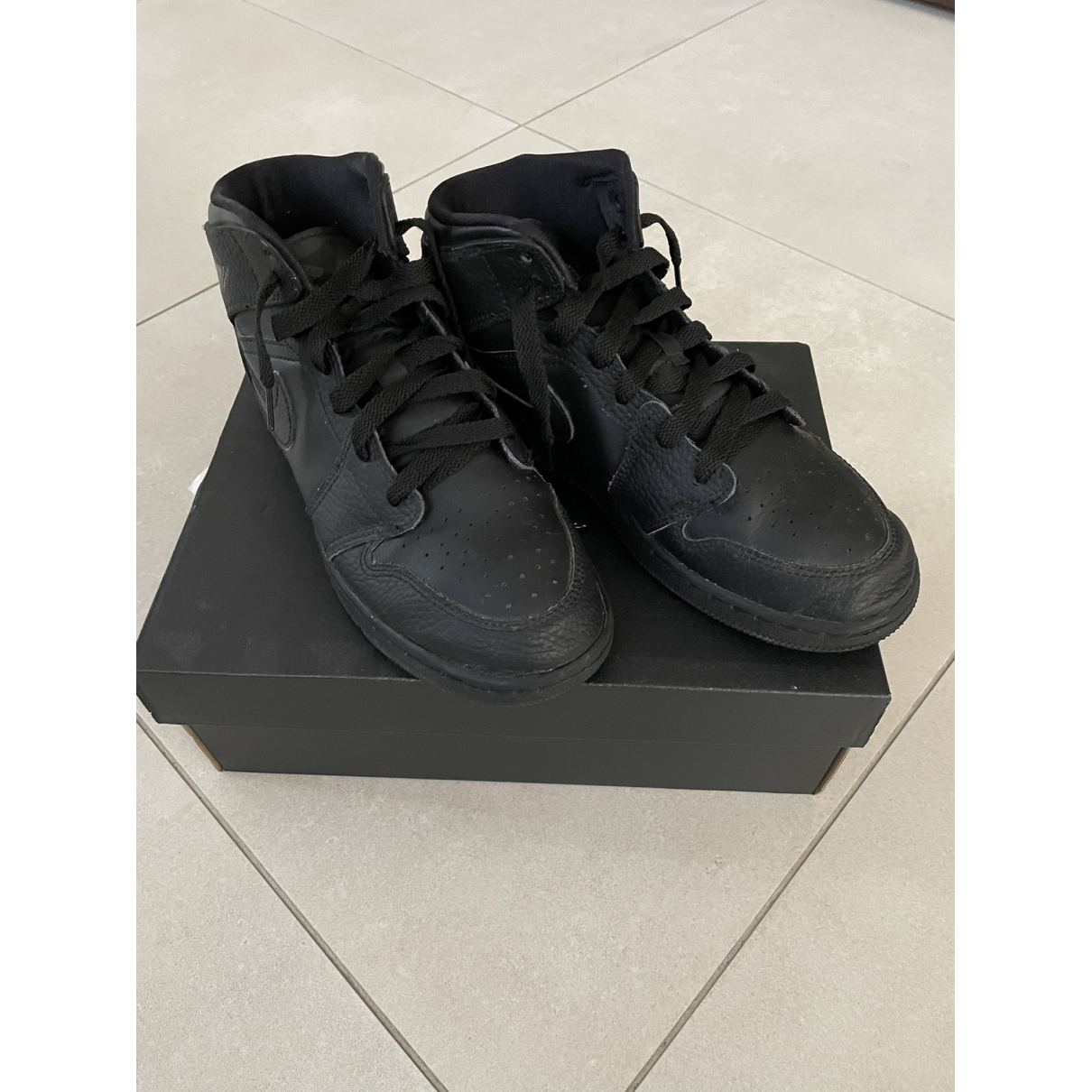 Black Air Leather Trainers