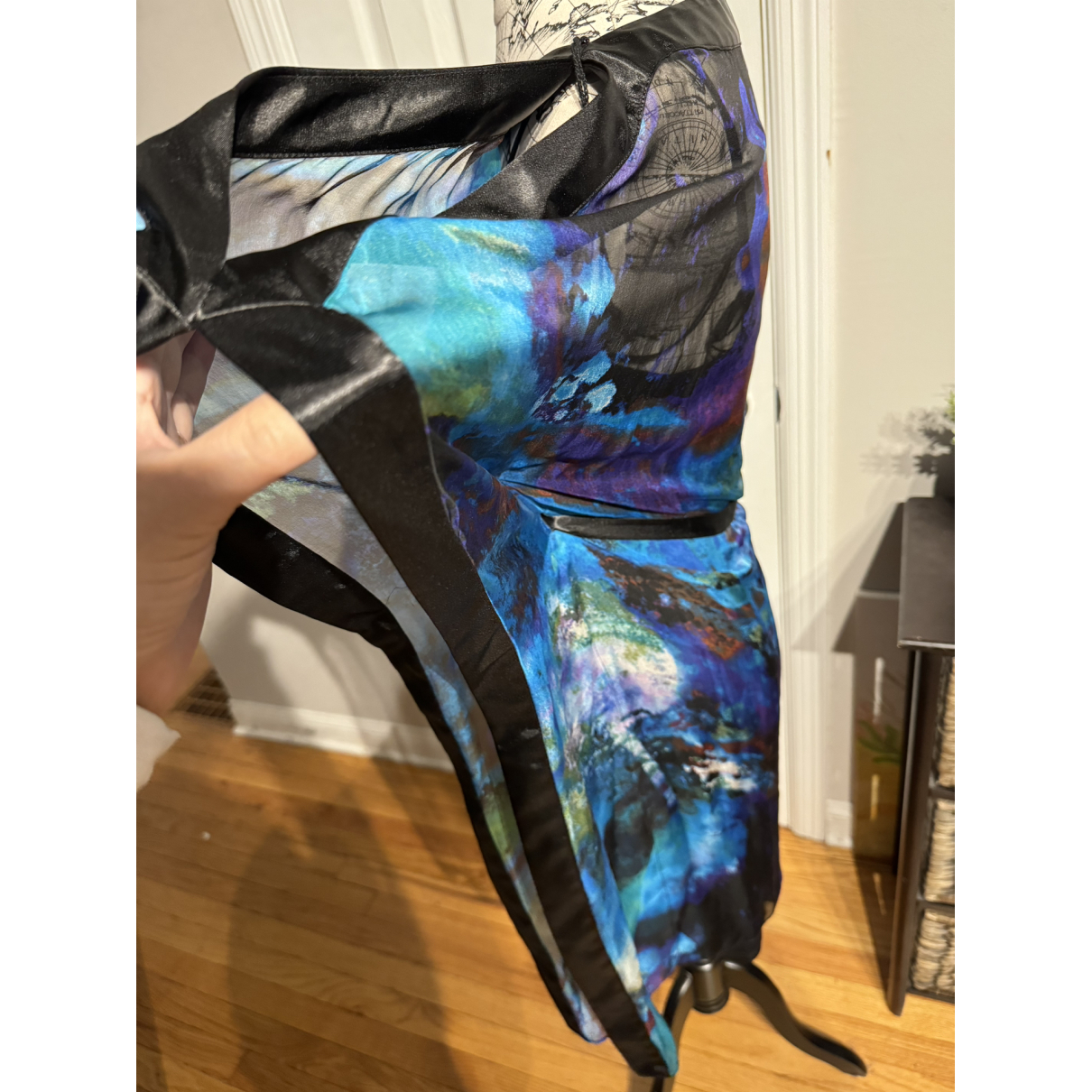 Anthracite Silk Mid-length Dress