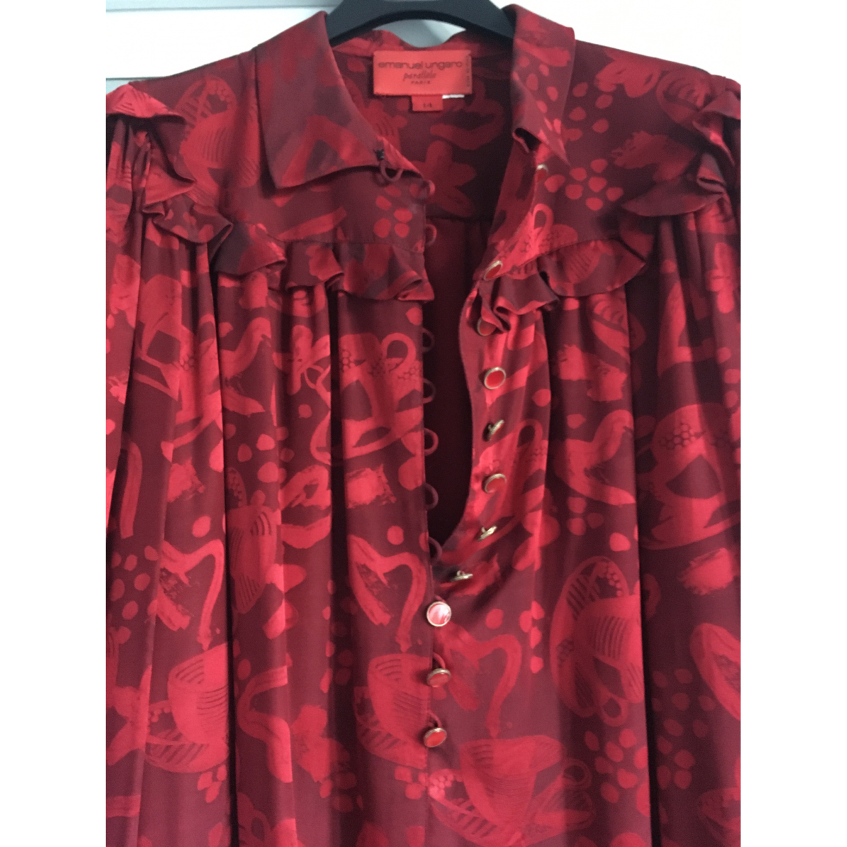 Red Silk Mid-length Dress