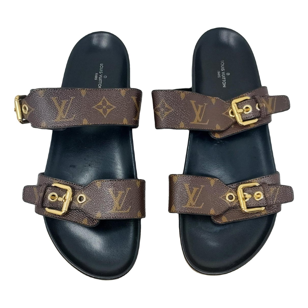lv buckle sandals