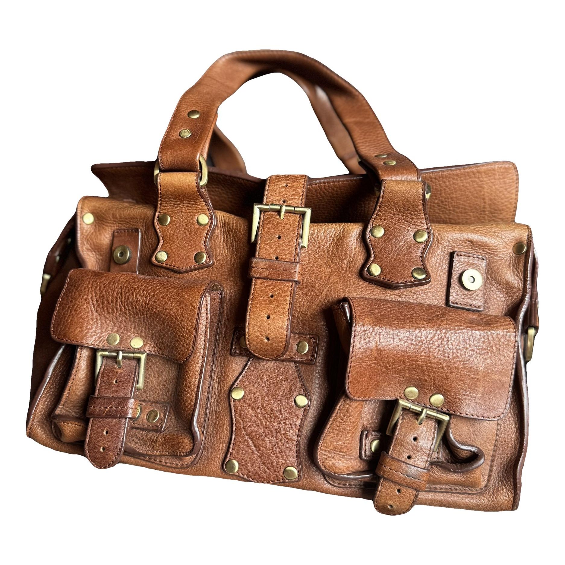Non Signé / Unsigned Leather handbag