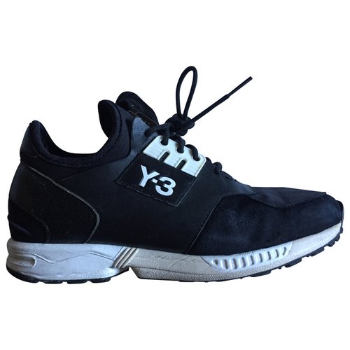 Pre-owned Y-3 By Yohji Yamamoto Leather Trainers In Black