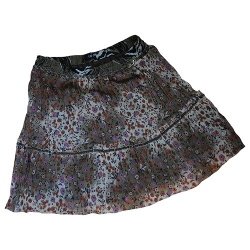 Pre-owned Liujo Silk Mini Skirt In Khaki