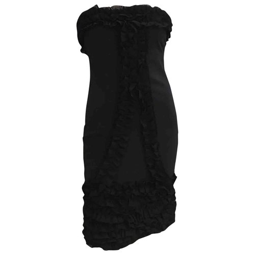 Pre-owned Anna Molinari Silk Mini Dress In Black
