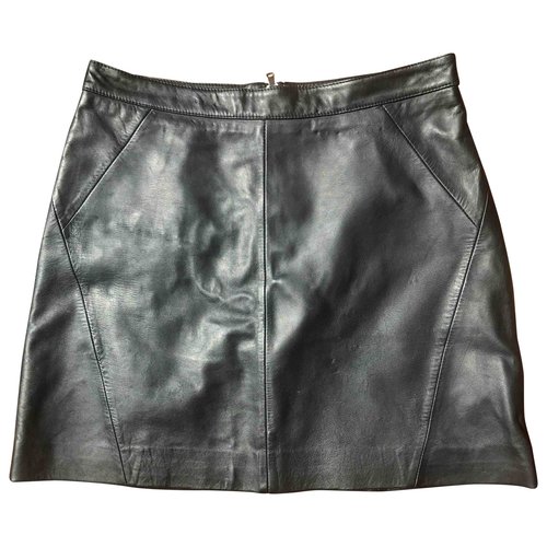 Pre-owned Oakwood Leather Mini Skirt In Black