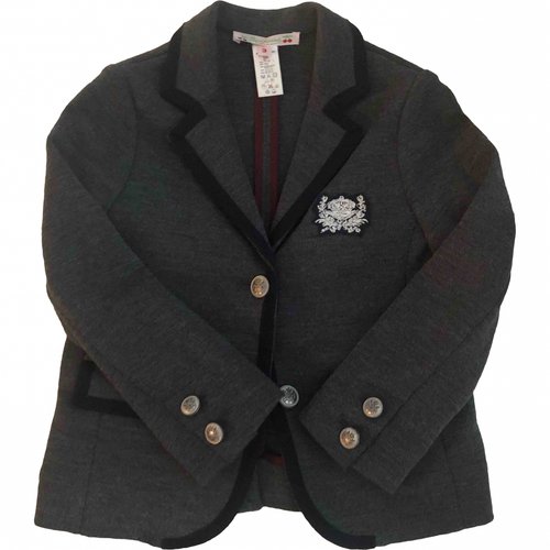 Pre-owned Bonpoint Kids' Wool Jacket In Grey