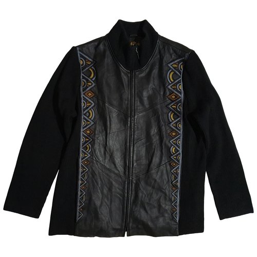 Pre-owned Bob Mackie Leather Jacket In Black