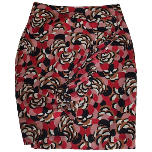 Pre-owned Hobbs Wool Mid-length Skirt In Burgundy
