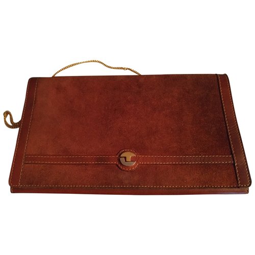 Pre-owned Ted Lapidus Leather Clutch Bag In Brown