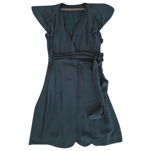 Pre-owned French Connection Silk Mid-length Dress In Green
