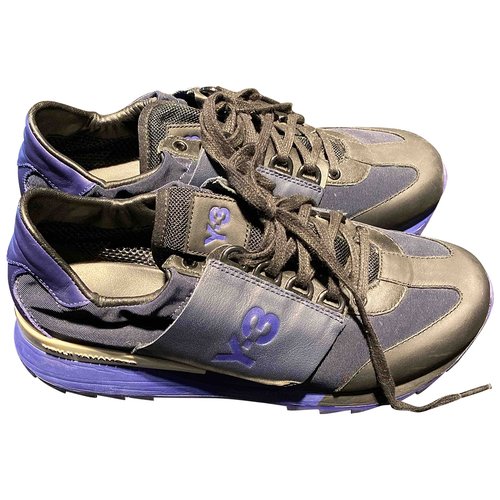 Pre-owned Y-3 By Yohji Yamamoto Leather Trainers In Blue